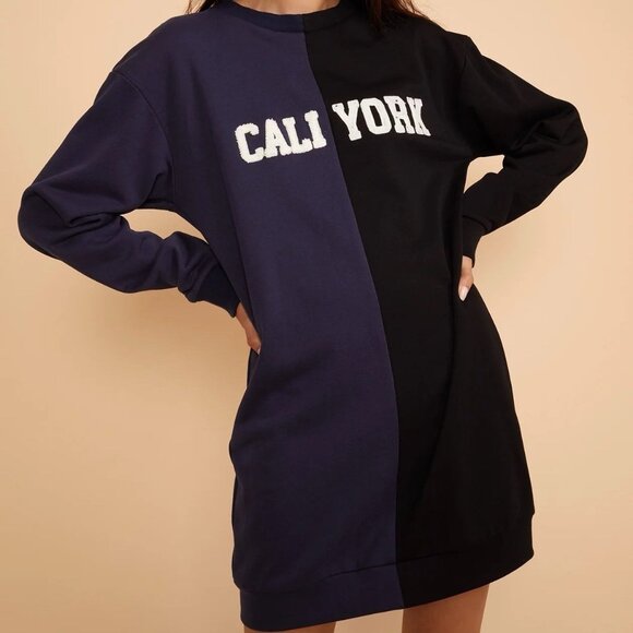 cali york by cynthia rowley sweatshirt dress - Picture 1 of 5